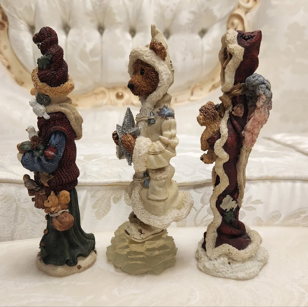 Boyds Bears Folkstone #2880 #2829 #2816 Winter Figurines Lot Of 3